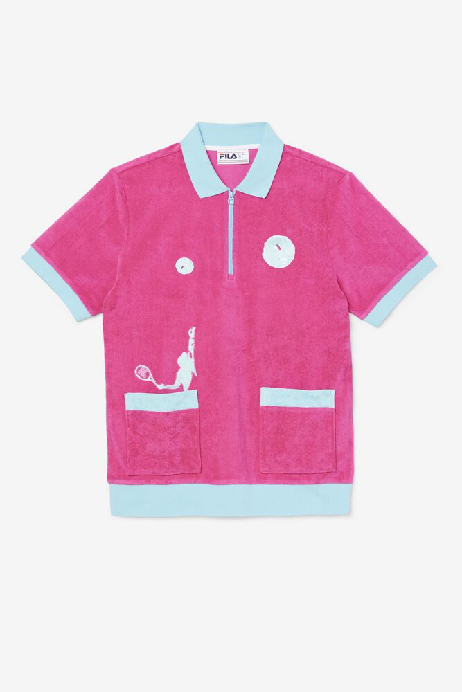 Fila Kapueo Pink Polo Mens - NZ 03752-BSEZ